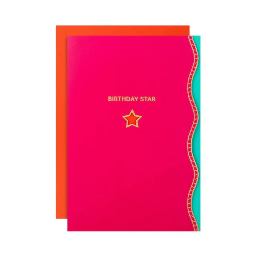 Red Premium 'Birthday Star' Card Vivid Aura