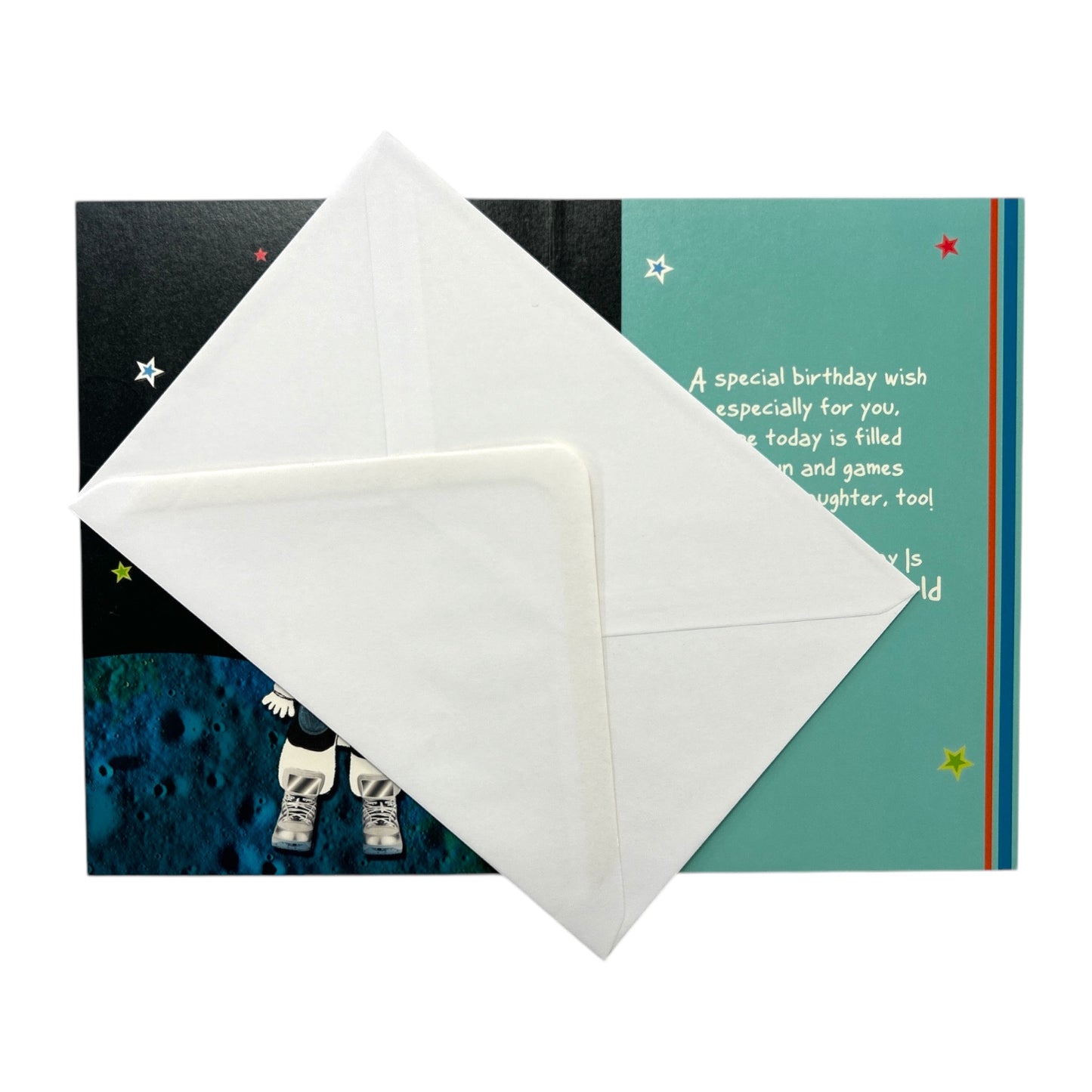 Age 5 Male Juvenile Space Scene Birthday Card