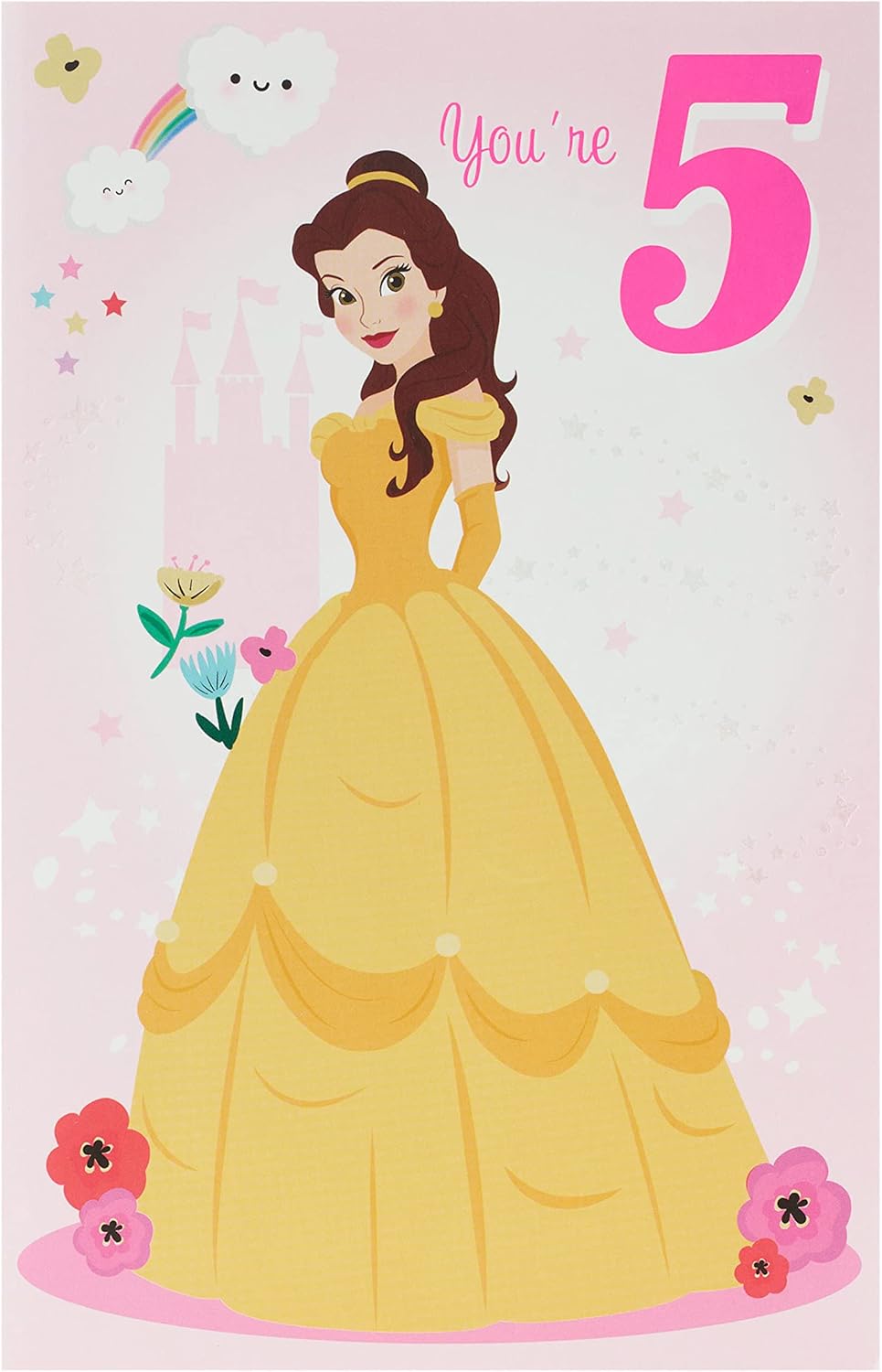 Disney Princess Beauty and the Beast 5th Birthday Card