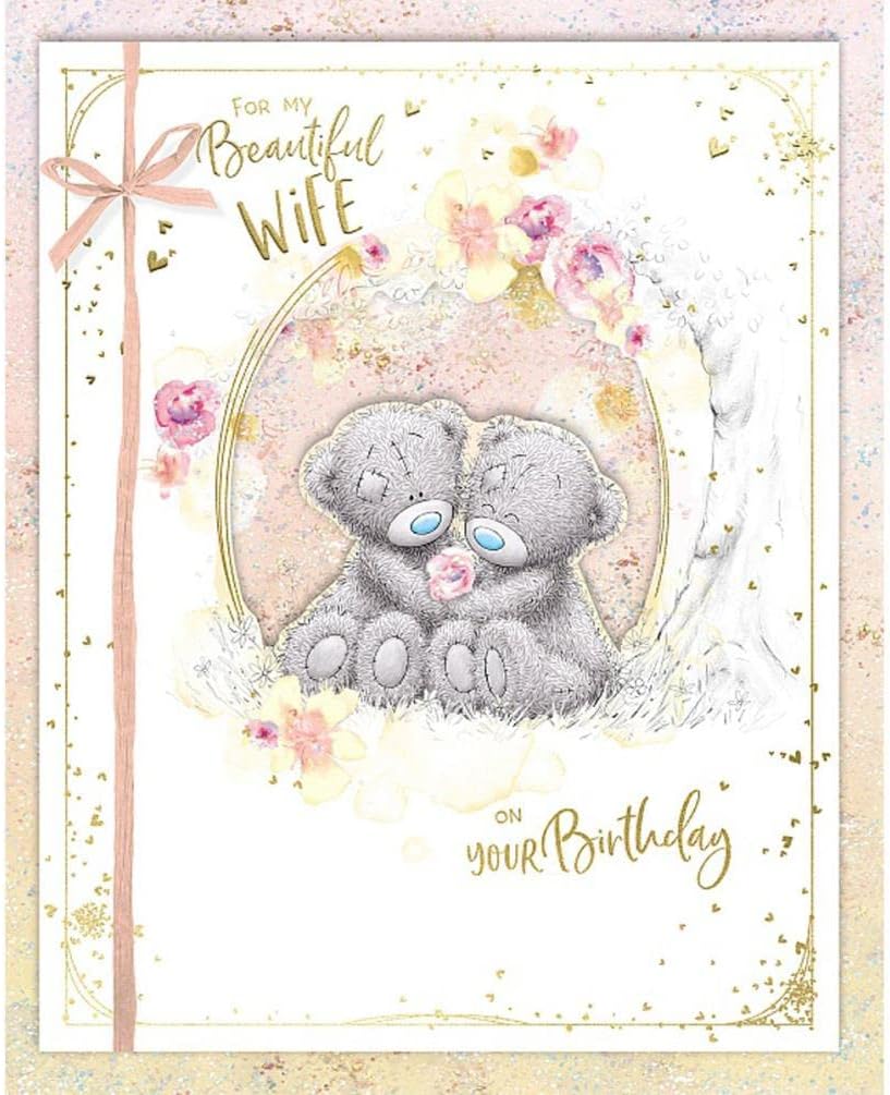 Bears with Flower Wife Birthday Luxury Boxed Card