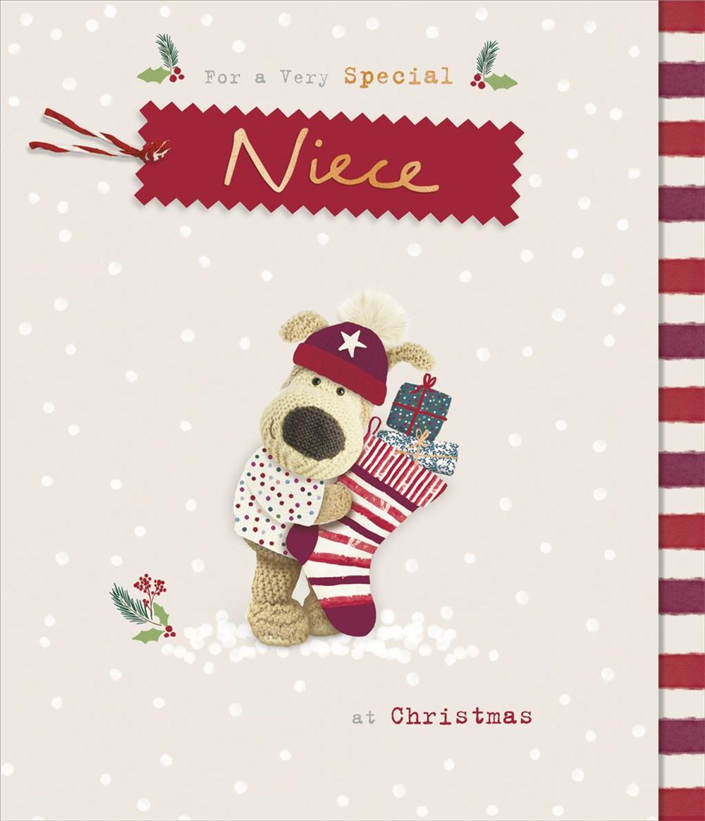 Boofle with Stockings Niece Christmas Card