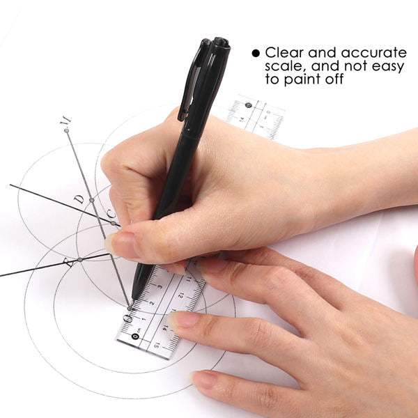 Two Layers Zinc Alloy Compasses with Ruler Math Set