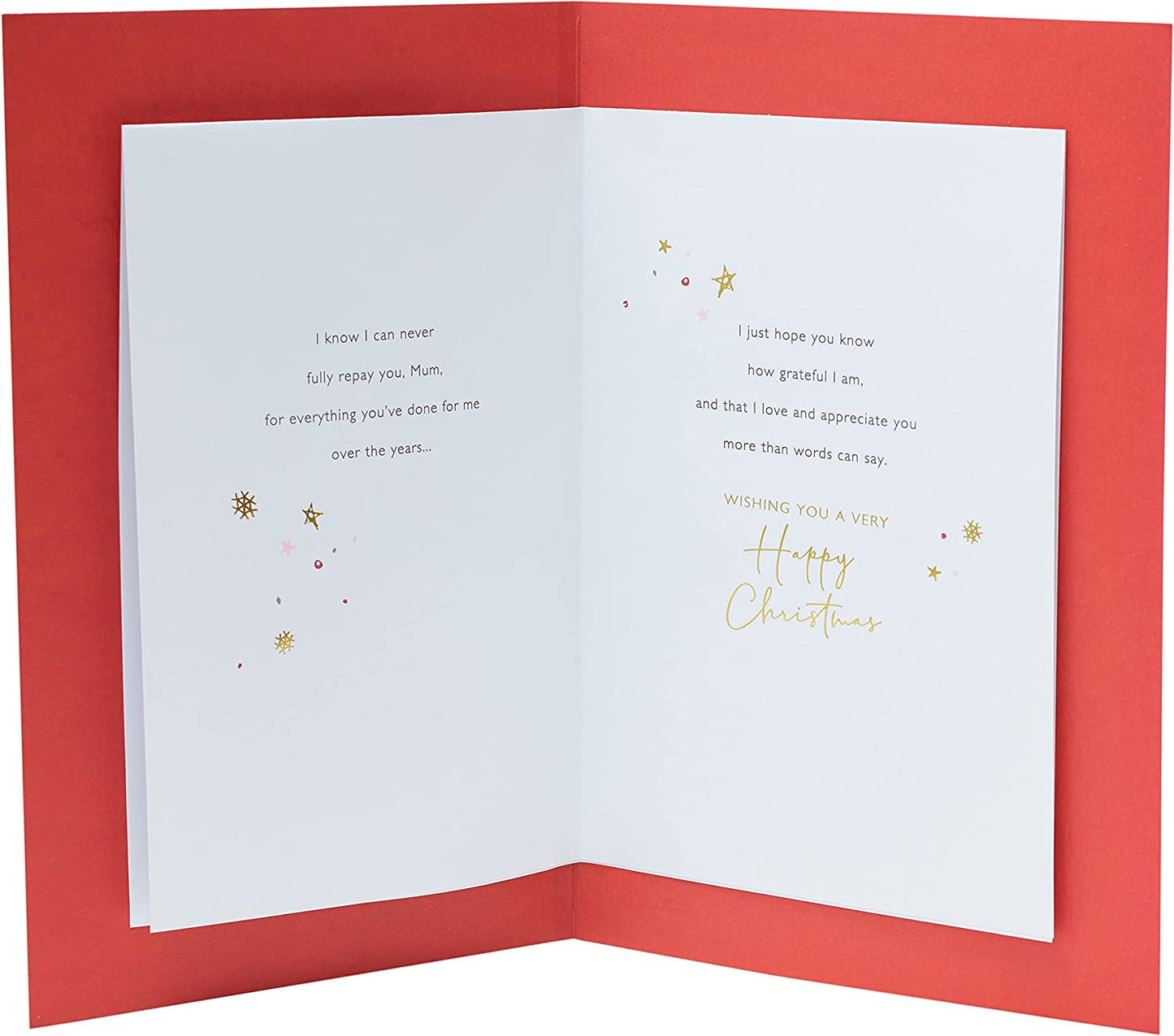 Dual Hearts and Star Gems Attachment Mum Christmas Card
