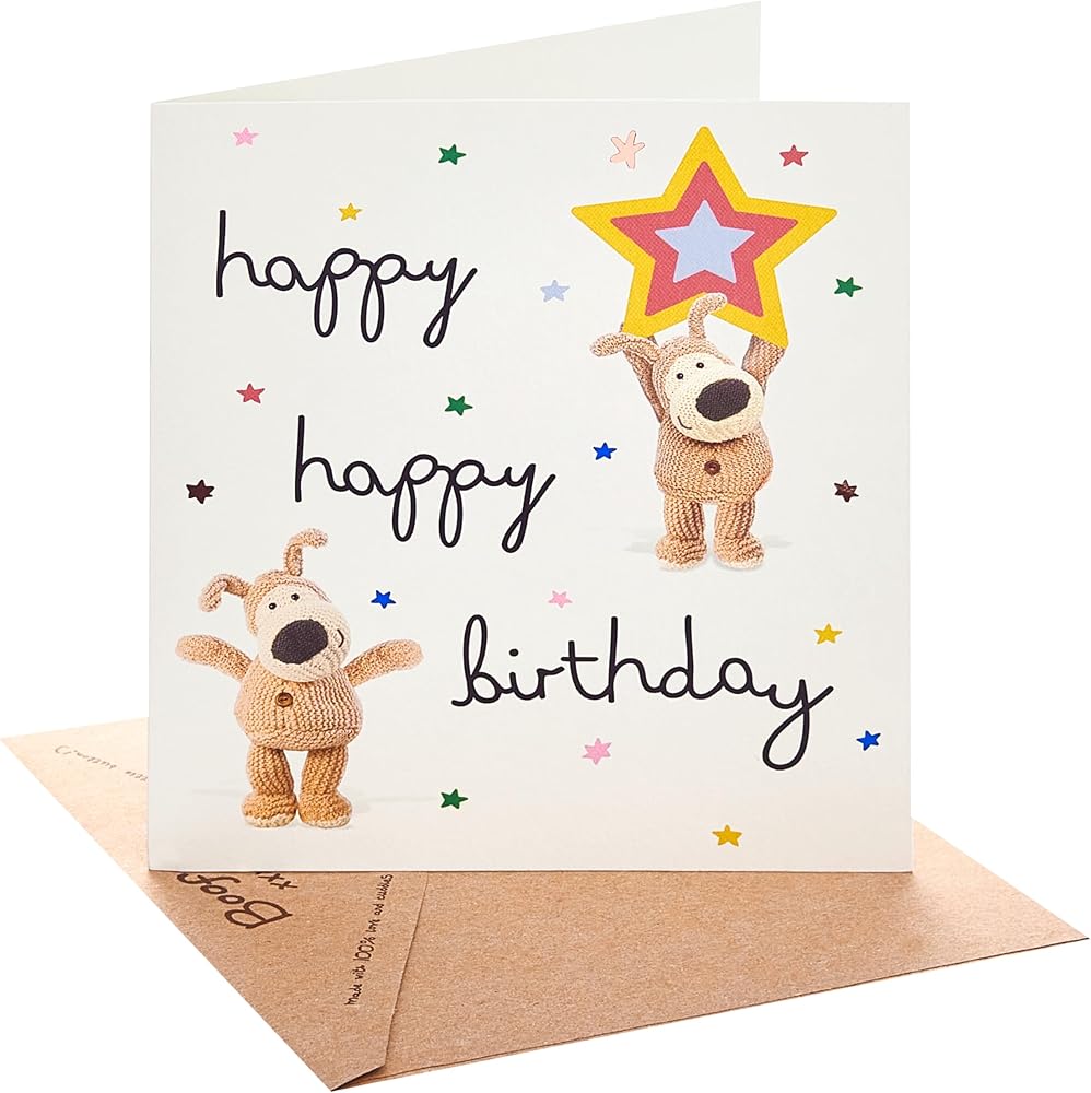 Boofle Holding Star Birthday Card