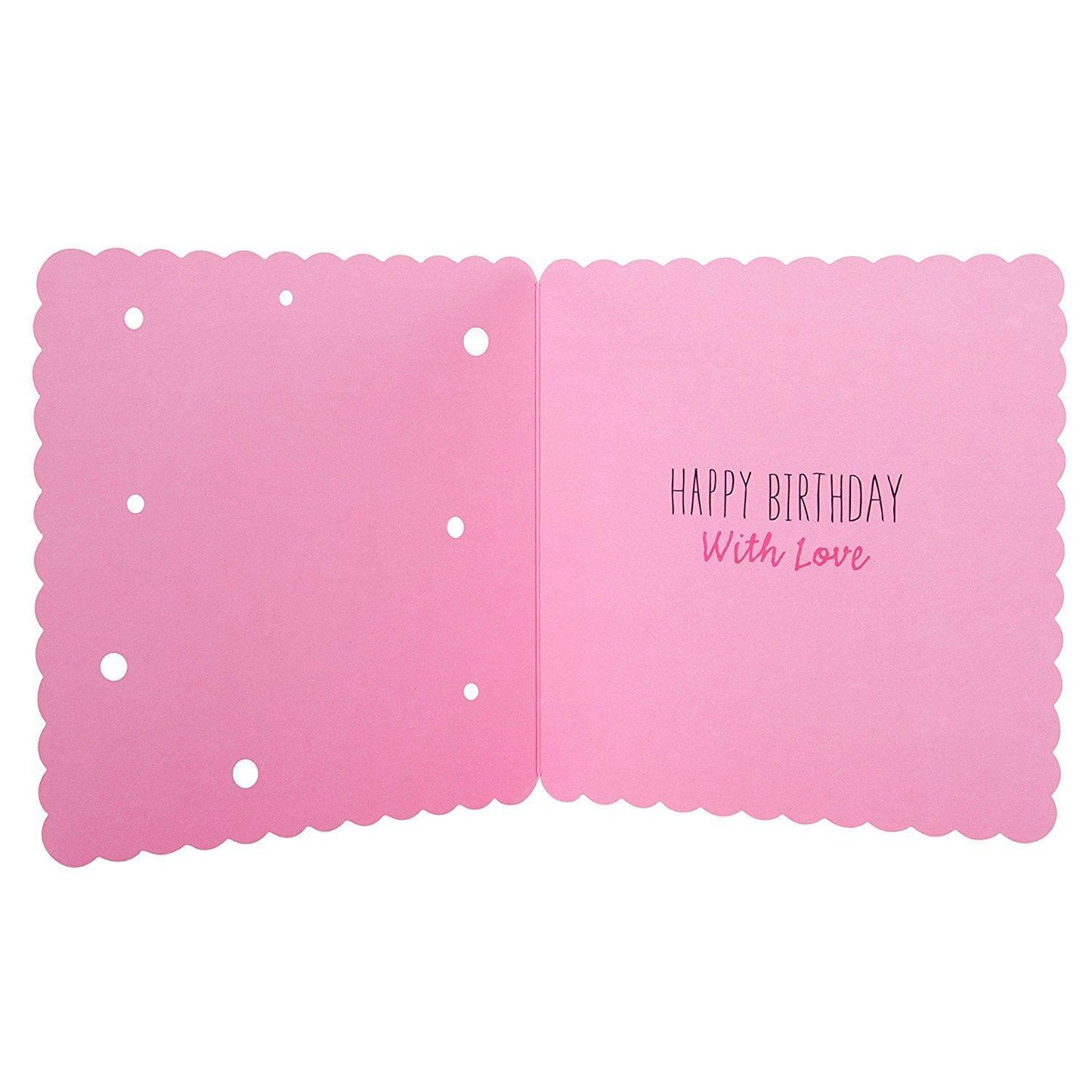 Sister Birthday Card Glitter Finished Die Cut Edge Design