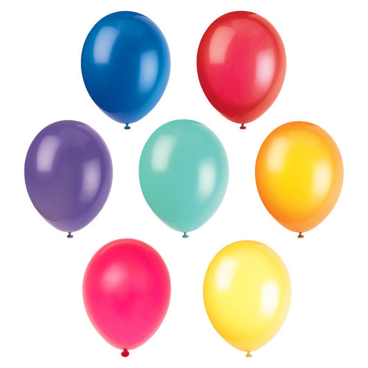 Pack of 10 12" Latex Assorted Balloons