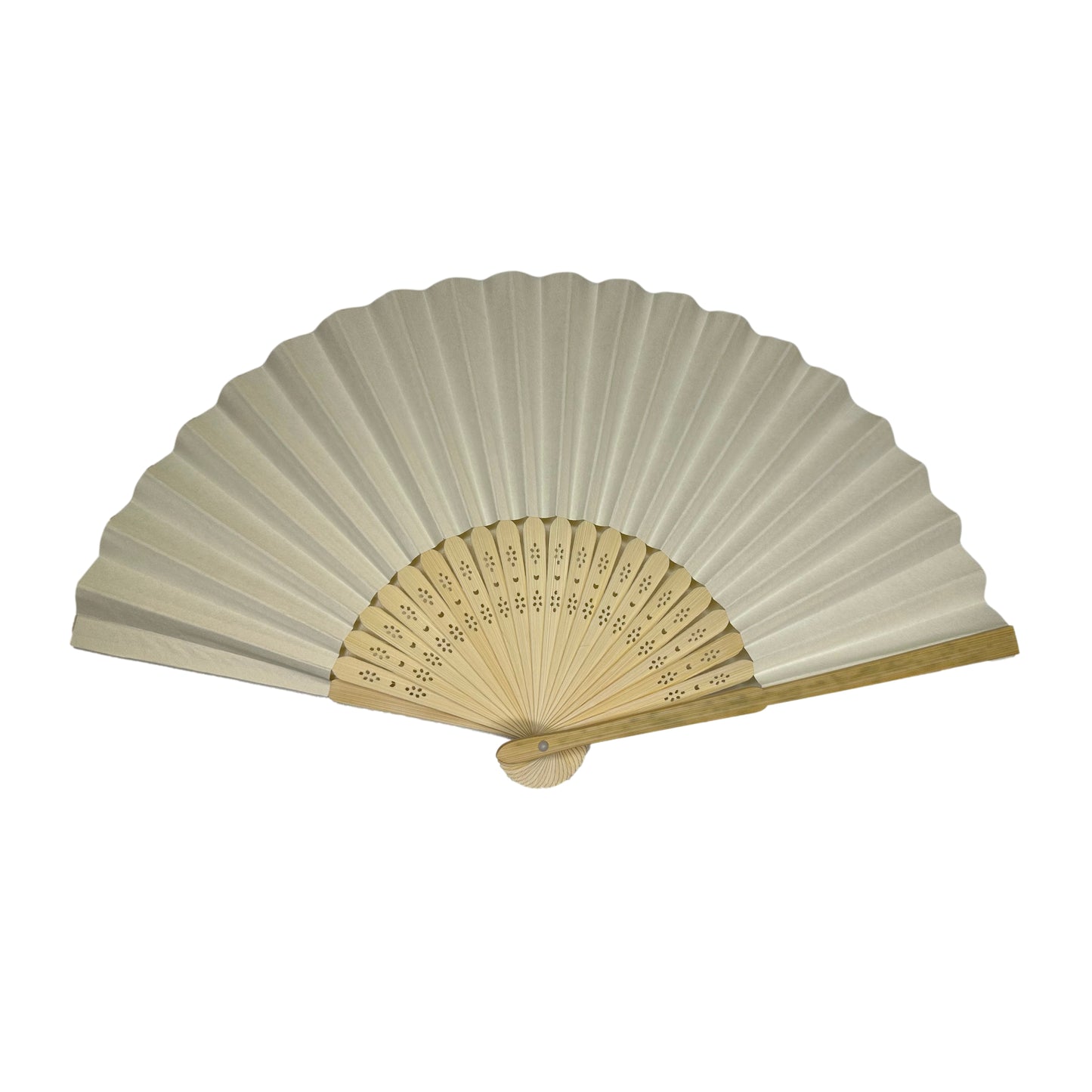 Pack of 10 Ivory Paper Foldable Hand Held Bamboo Wooden Fans by Parev