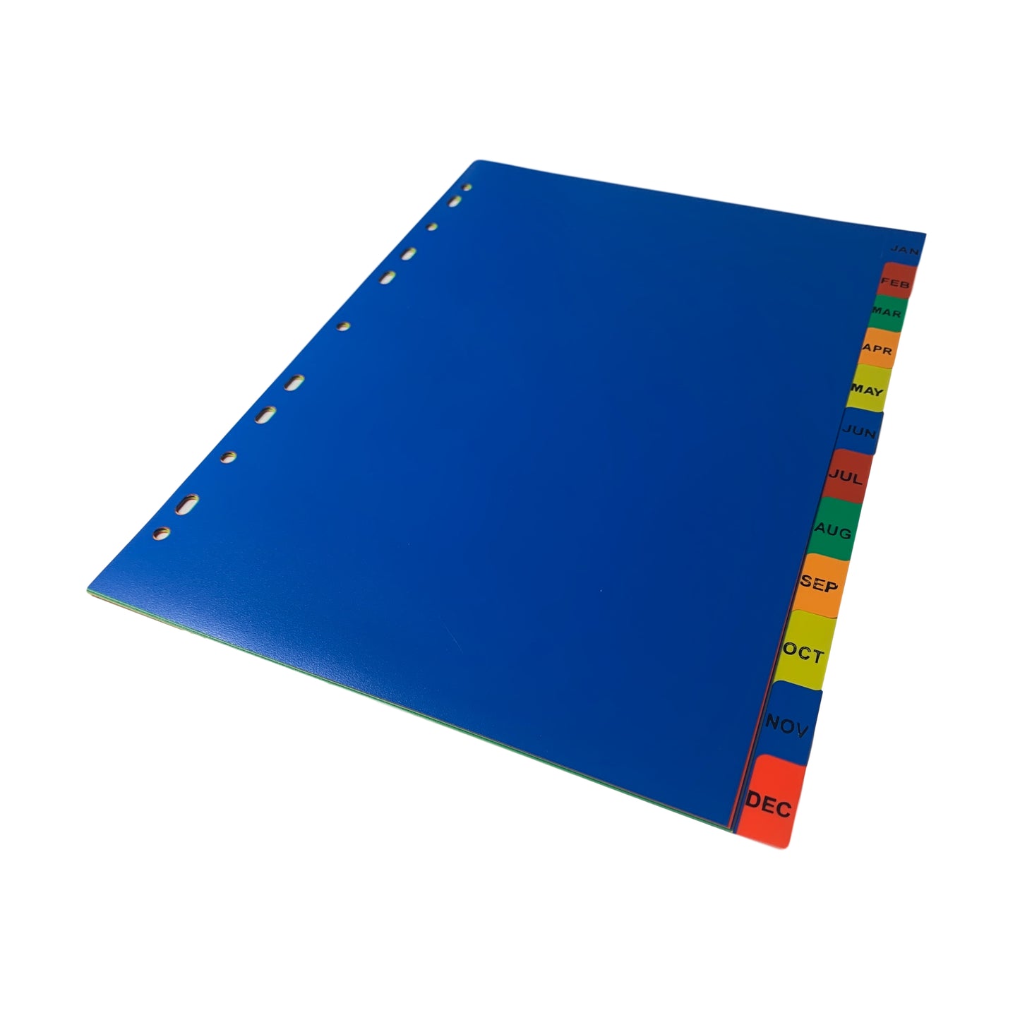 A4 Jan - Dec Month Polypropylene Dividers with Reinforced Index Cover