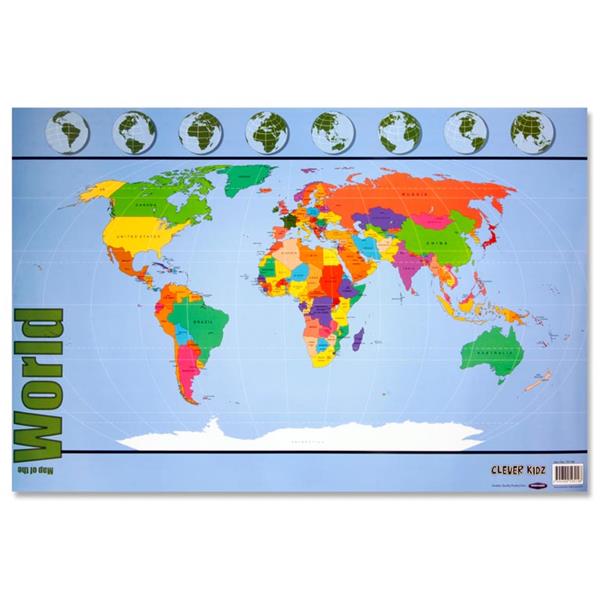 Map Of The World Wall Chart by Clever Kidz