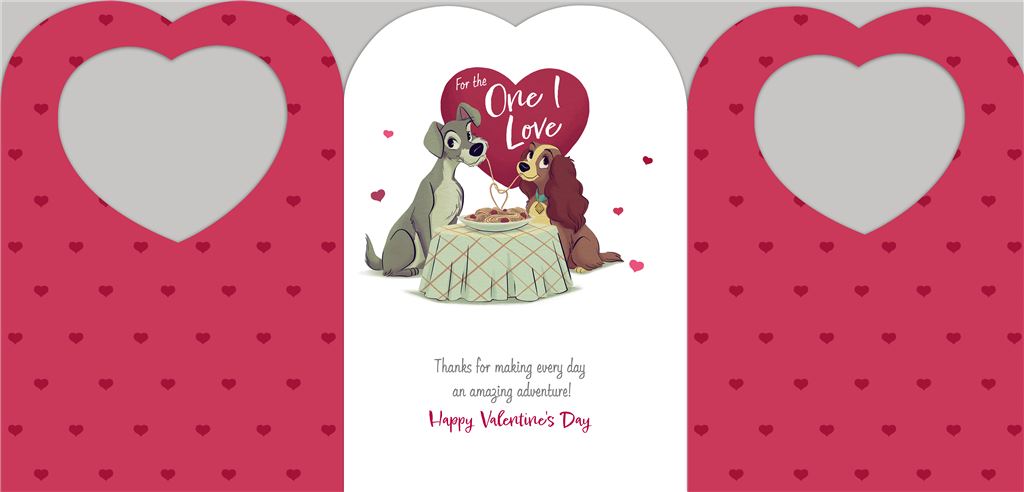 Disney Lady and the Tramp For The One I Love Valentine's Day Card
