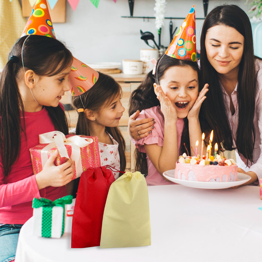 Pack of 50 White Coloured 48x39cm Non-Woven Drawstring Bags