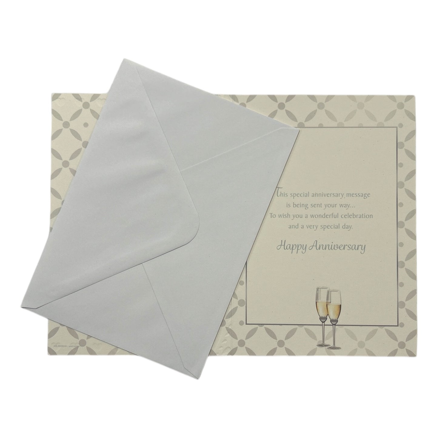Traditional Champagne Gold and Silver Design Anniversary Card