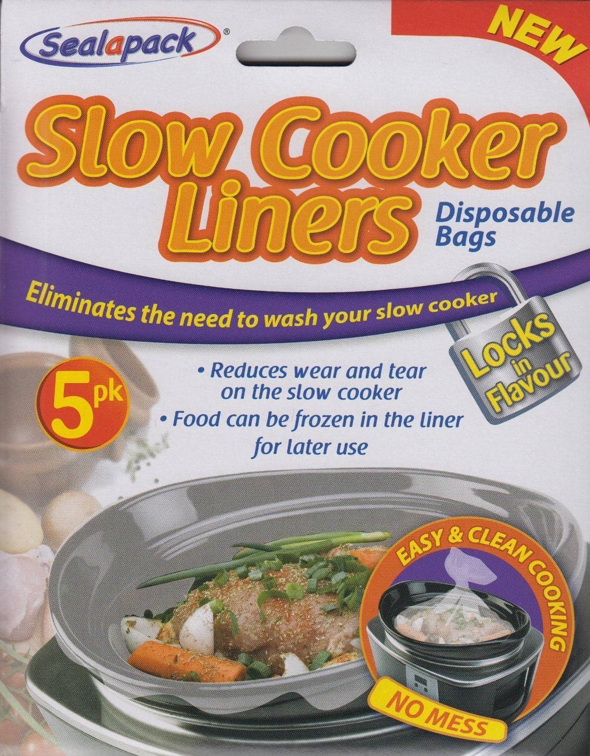 Pack of 5 Sealapack Slow Cooker Liners Cooking Bags
