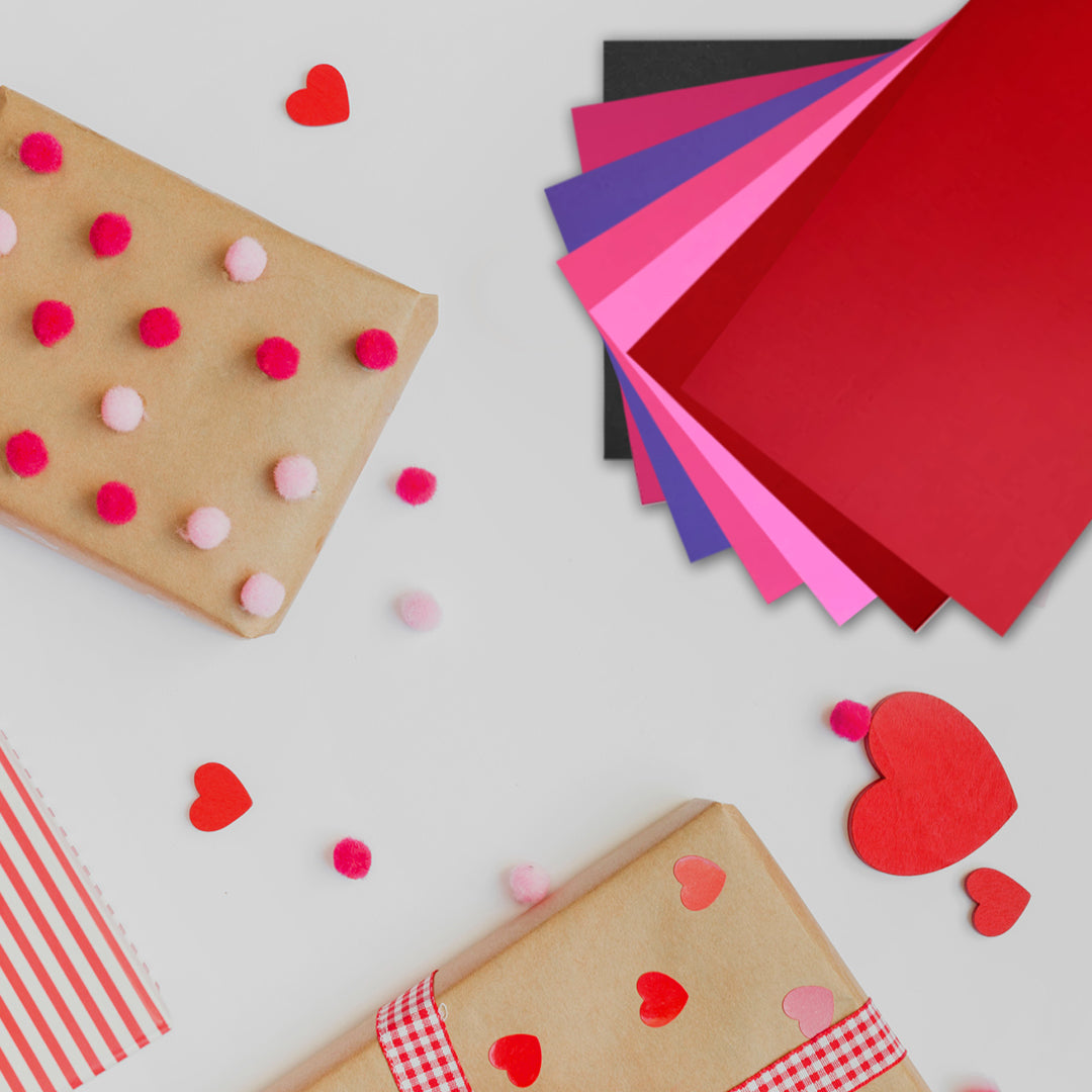 Pack of 800 A5 Assorted Valentine's Day Coloured 75gsm Craft Paper Sheets – 8 Colours (100 each)
