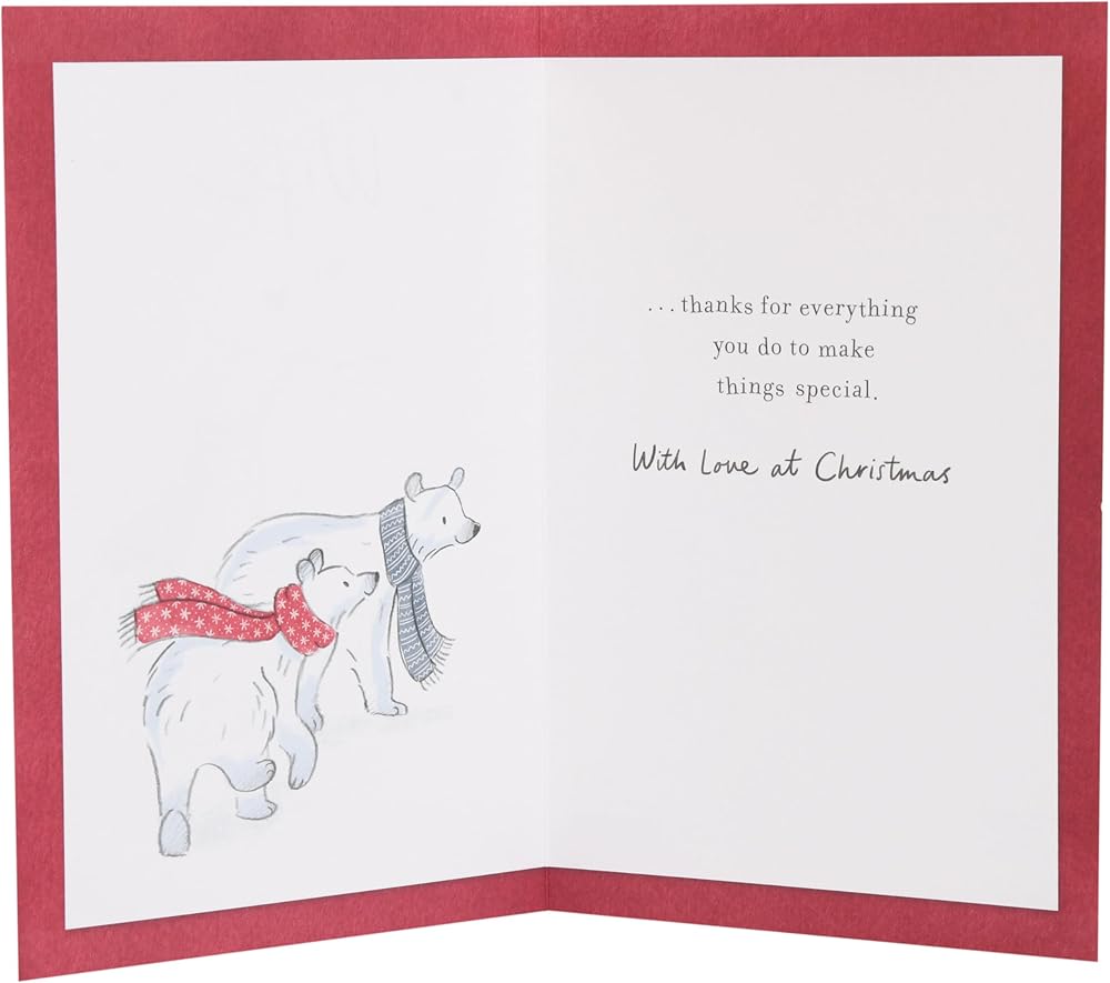 Polar Bears Kissing Wife Christmas Card
