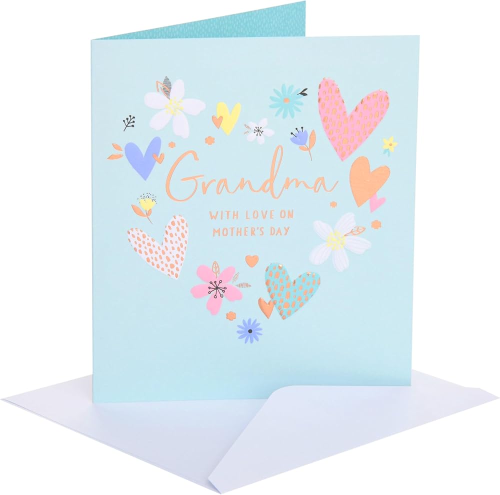 Hearts and Florals Design Grandma Mother's Day Card