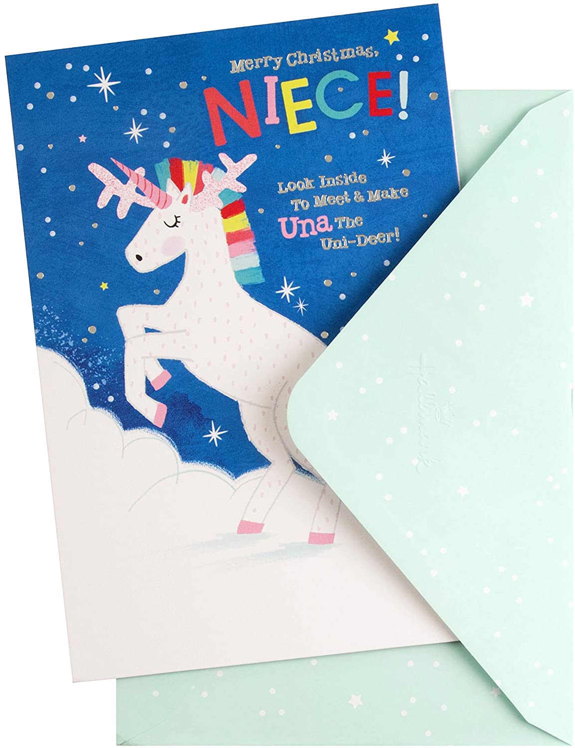 Niece Unicorn Finger Puppet Design Christmas Activity Card