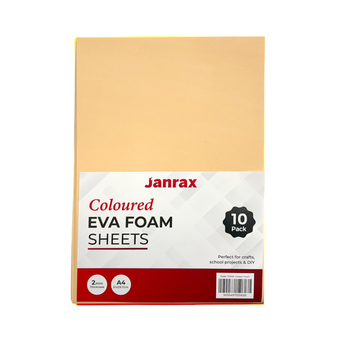 Pack of 100 A4 Peach Coloured EVA Foam Sheets