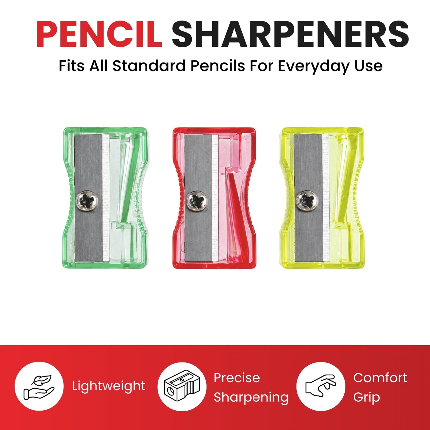 Pack of 100 Green Translucent Pencil Sharpeners