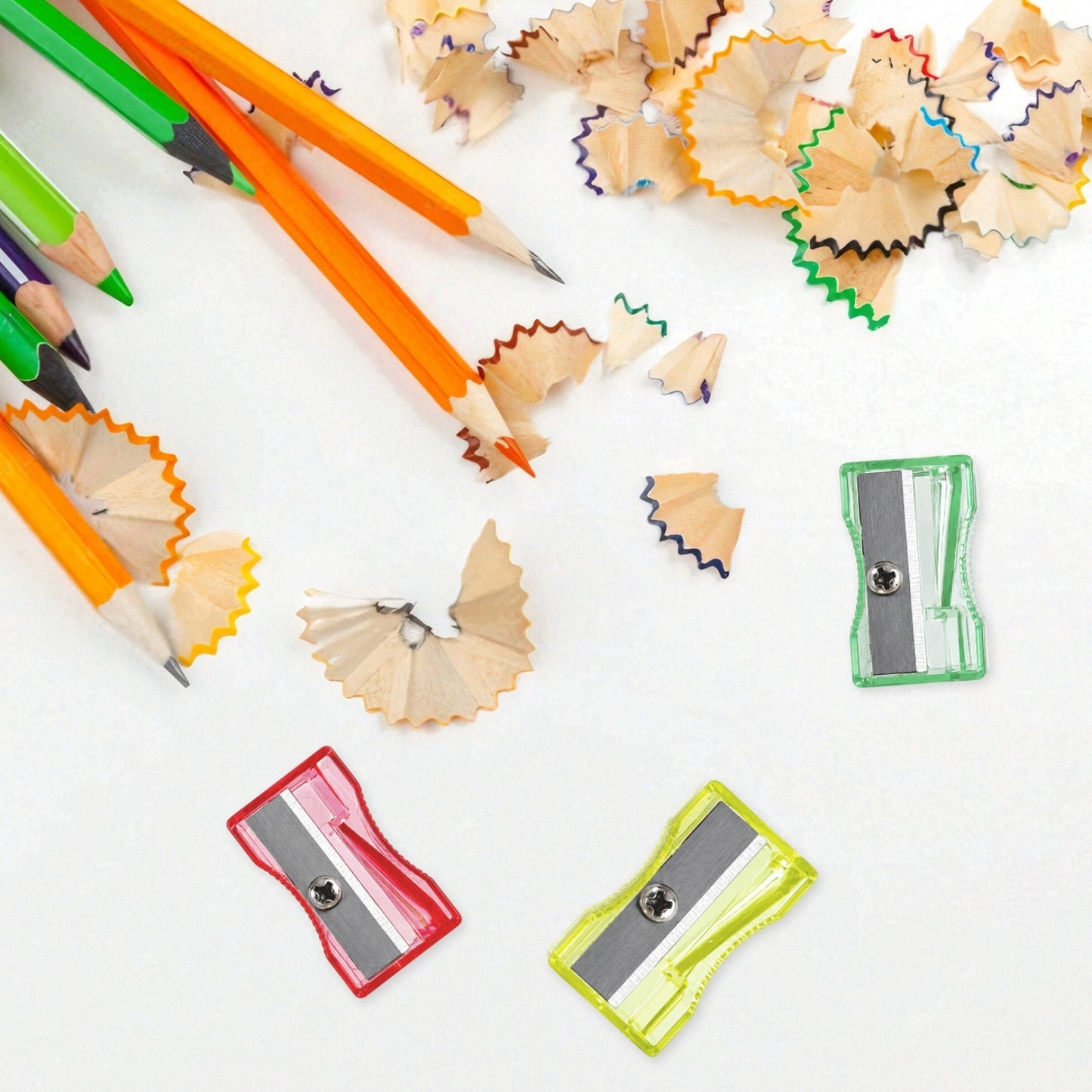 Pack of 100 Green Translucent Pencil Sharpeners