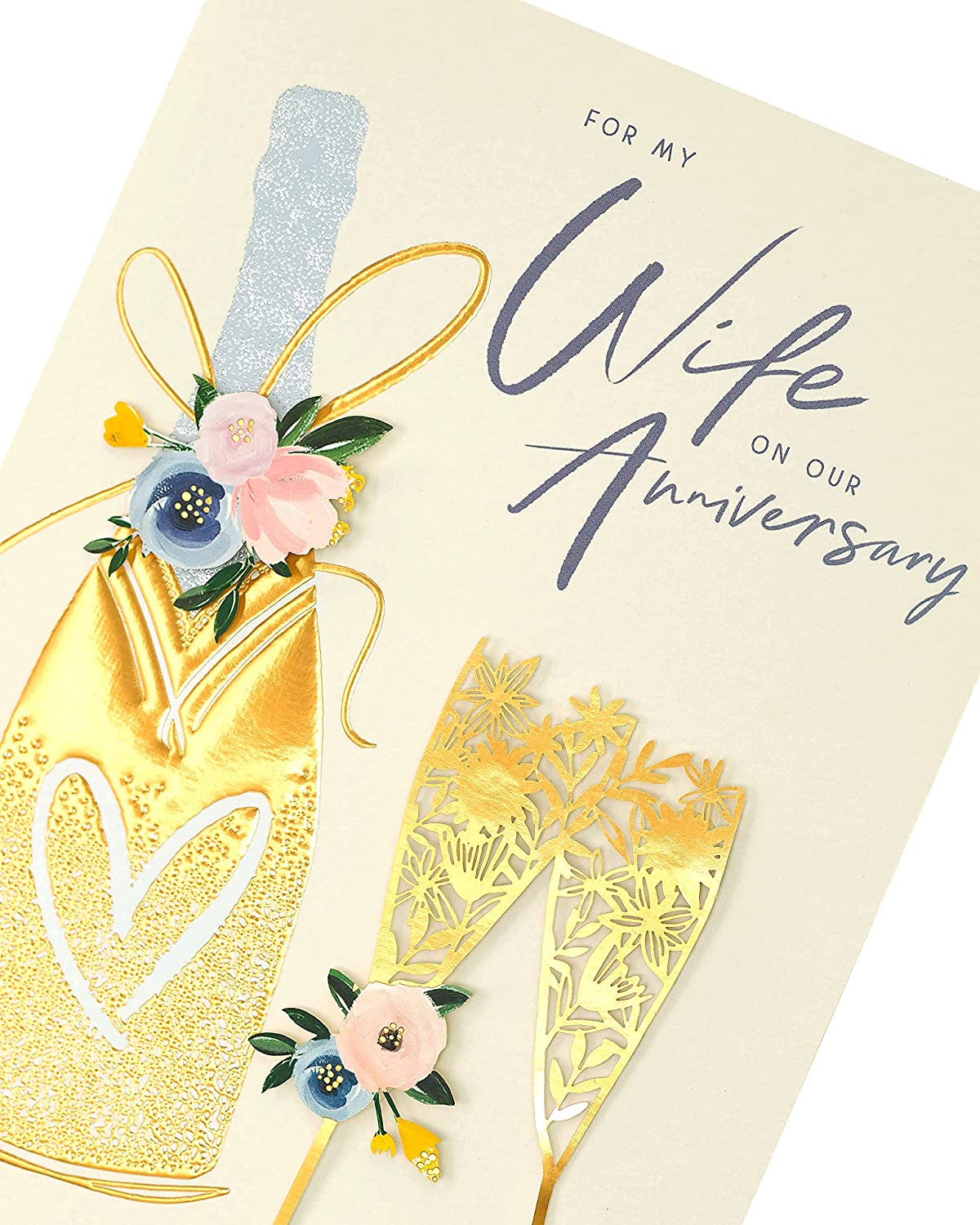 Wife Anniversary Card Contemporary Design Large