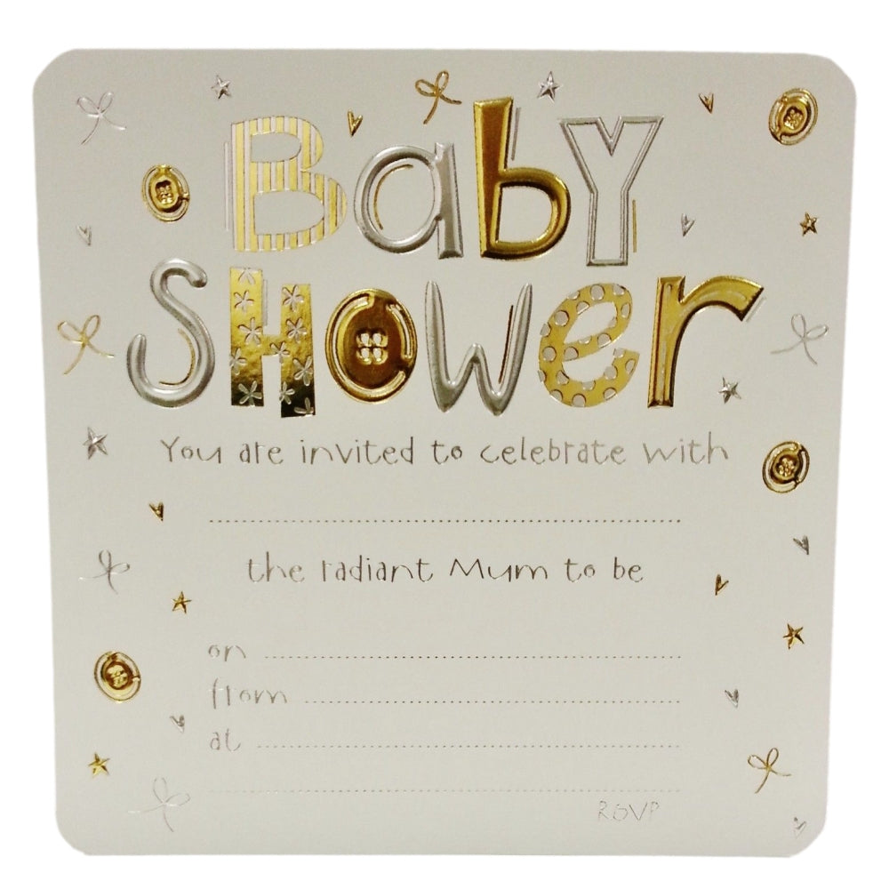 Pack of 10 Luxury Baby Shower Invitation Card Sheets