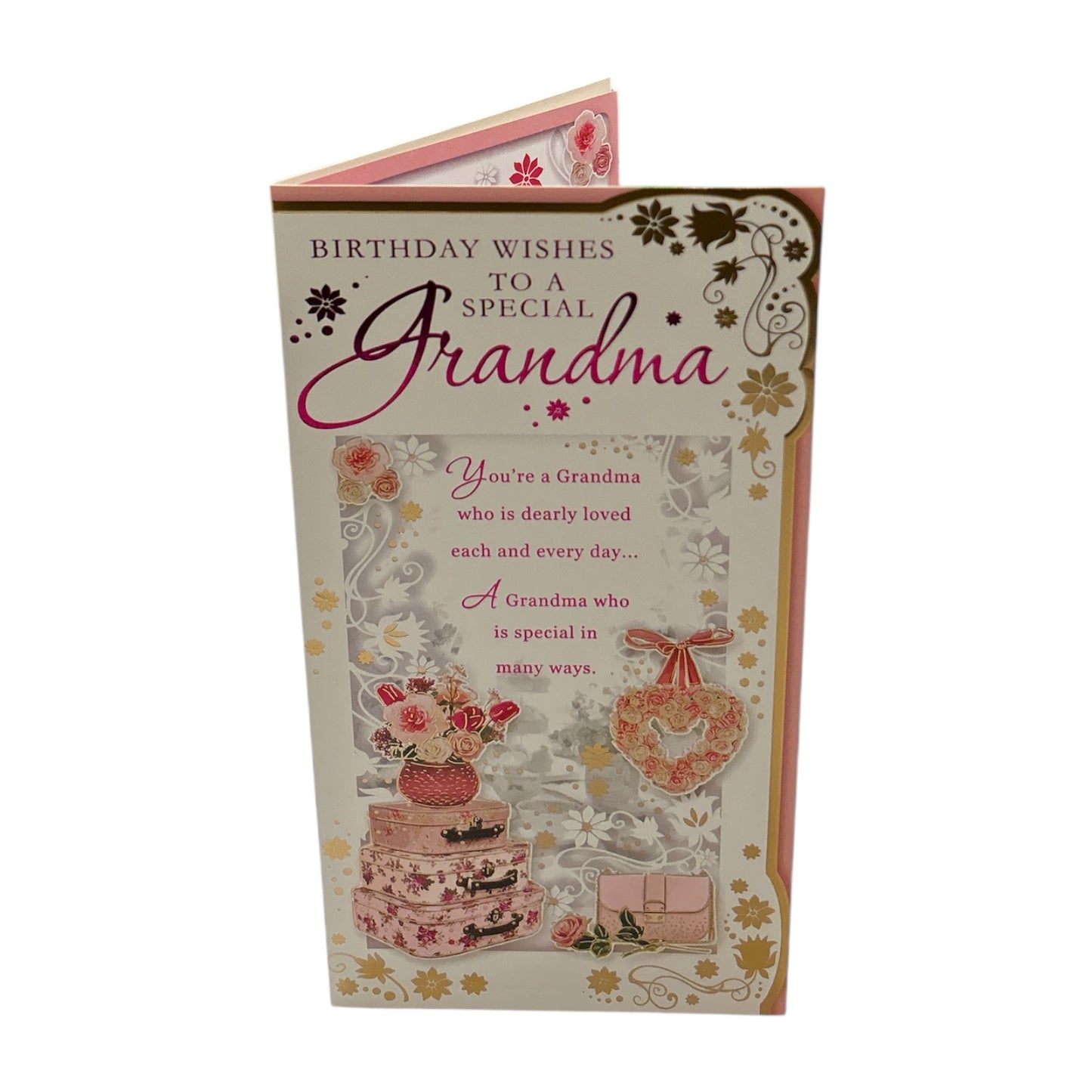To Special Grandma Flower Pot and Purse Design Opacity Birthday Card