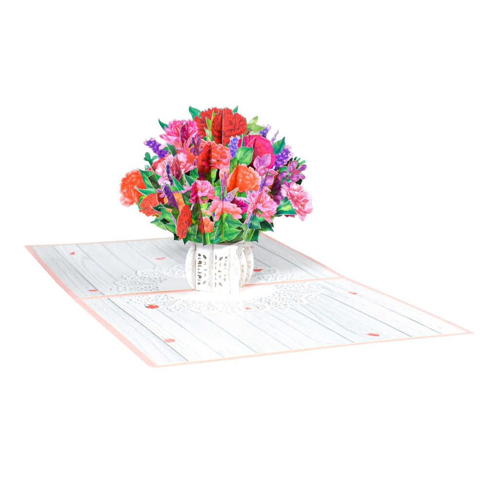 Heartfelt Blooms Elegant Floral Pop-Up Greeting Card - Mother's Day Anniversary Birthday