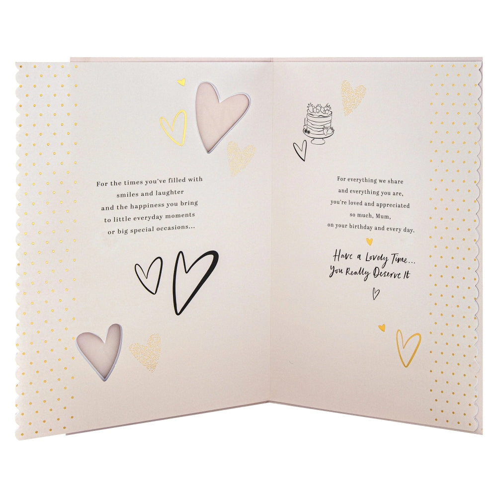 Cake Design & Heartfelt Verse Mum Birthday Card