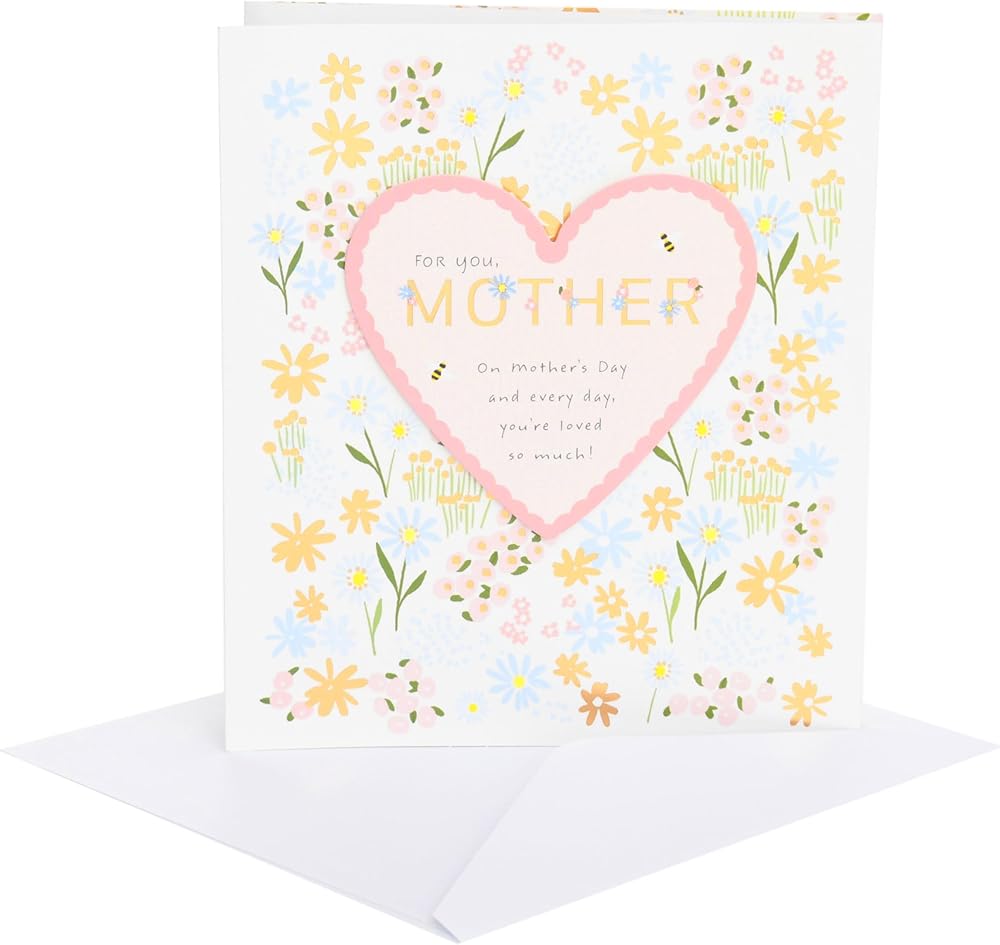 For Mother Flowers and Heart Design Mother's Day Card