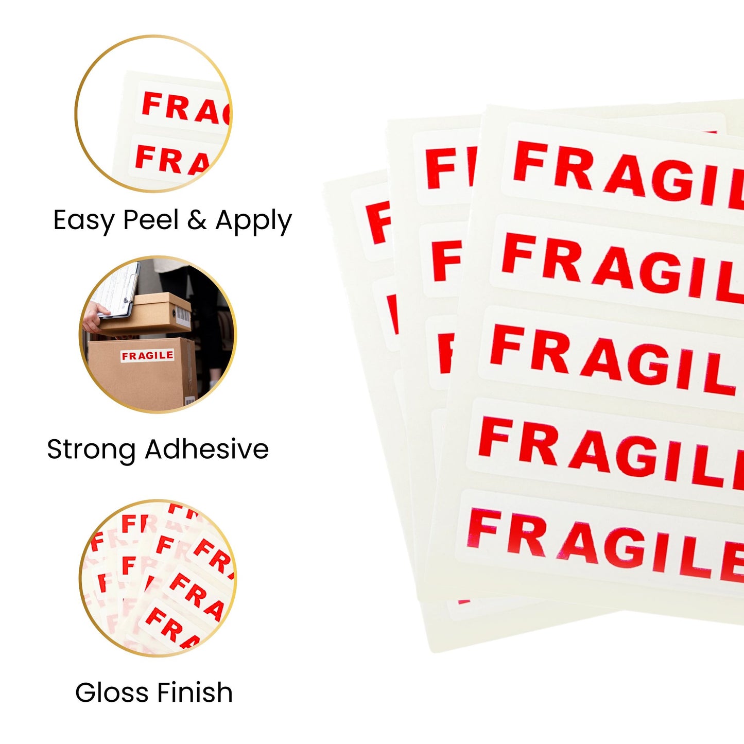 Pack of 210 Fragile Self Adhesive Labels by Janrax
