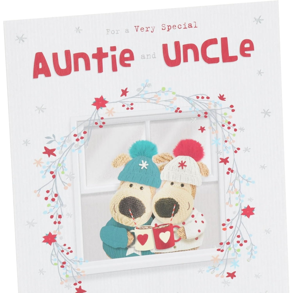 Boofles In Frame Auntie and Uncle Christmas Card