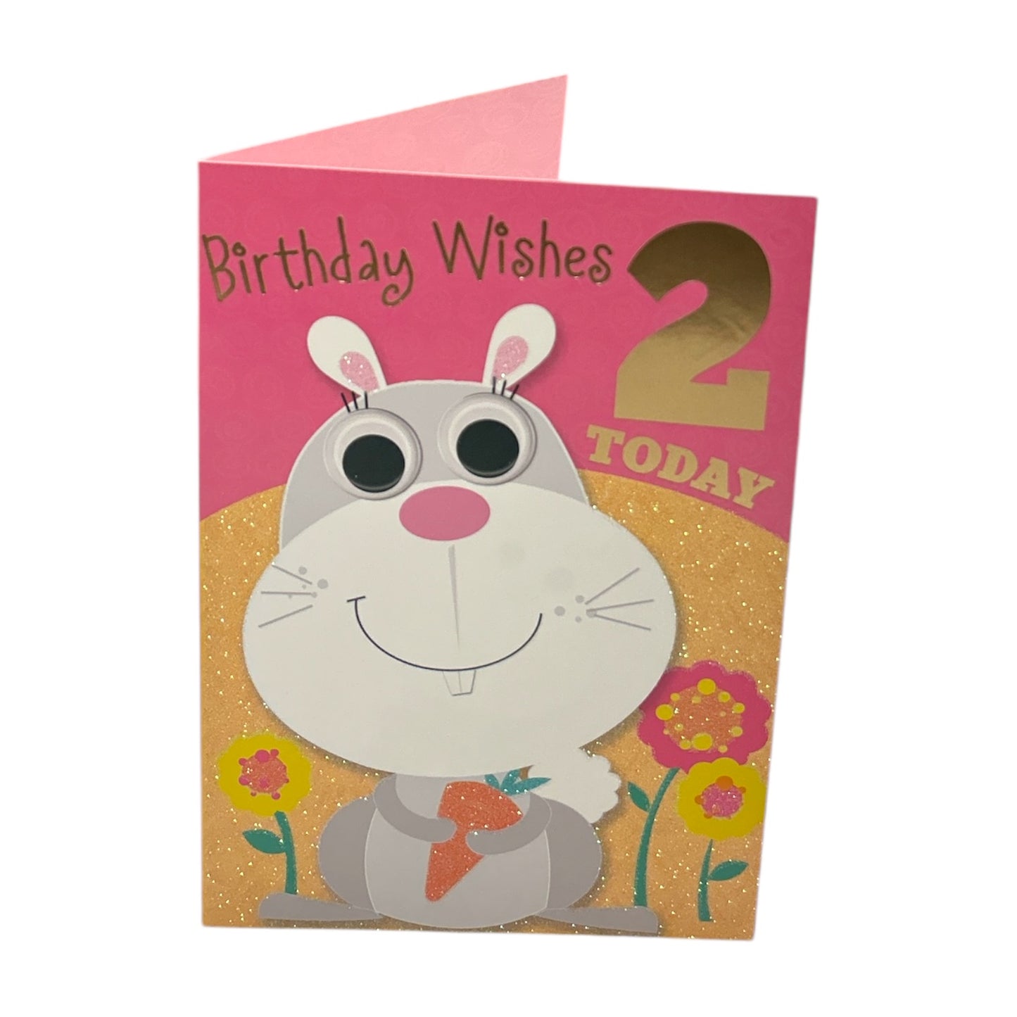 Age 02 Female Juvenile Bunny with Carrot Design Birthday Card