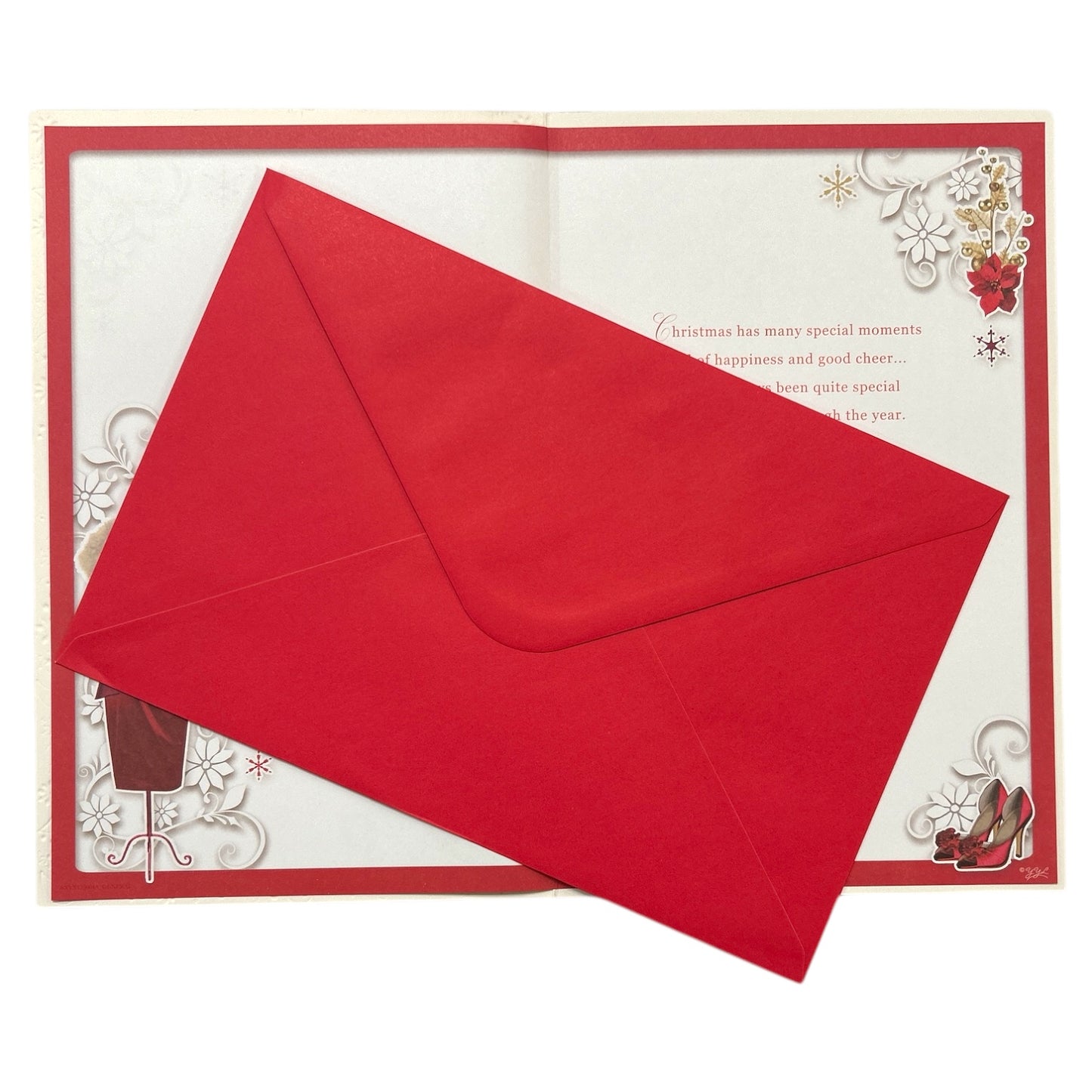 For You Auntie Red Dress and Shoes Design Christmas Card