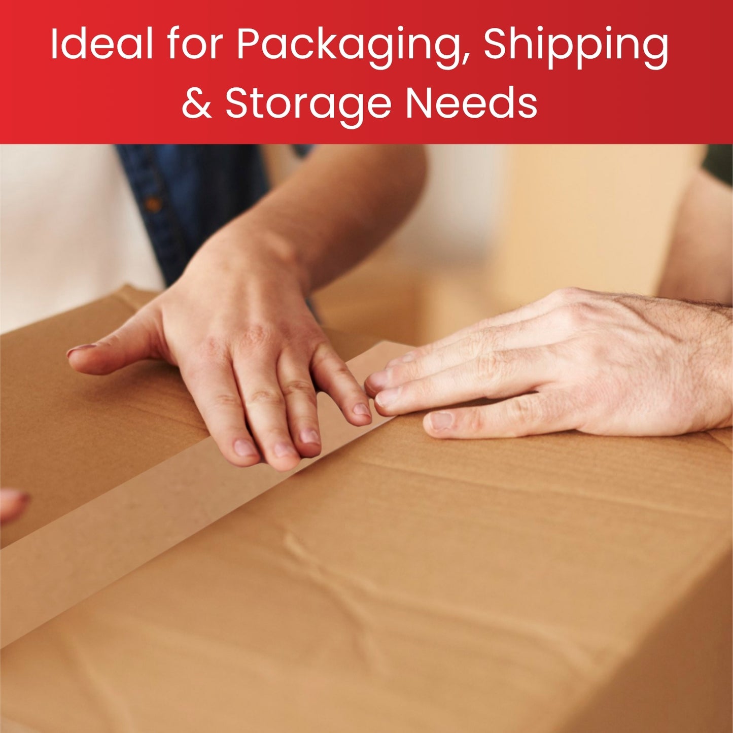 Pack of 12 Kraft Packaging Paper Tapes 48mm x 40m