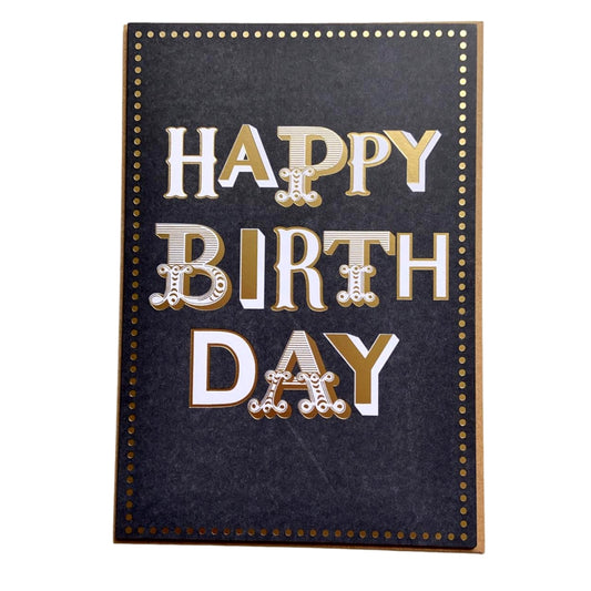 Stunning Design Foil Finished Open Birthday Card