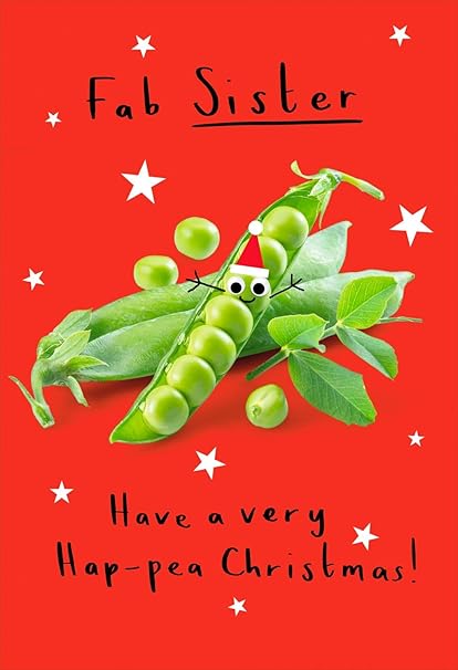 Hap-pea Christmas Sister Greeting Card