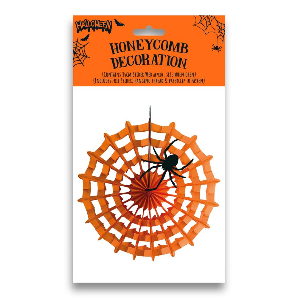 Pack of 12 Spider Web Honeycomb Halloween Decorations