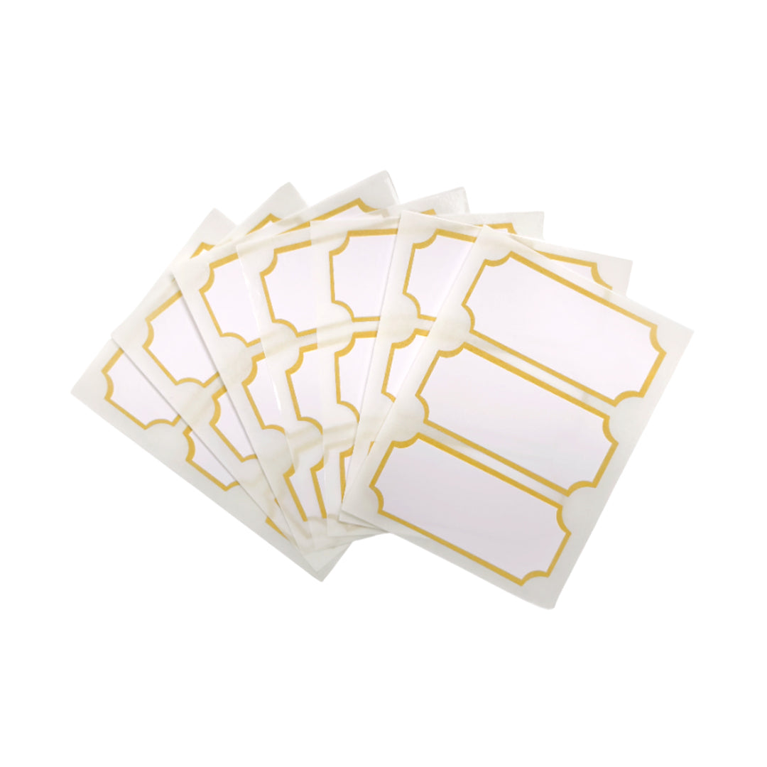 Pack of 126 Gold Border Printed 34x75mm Self-Adhesive Labels