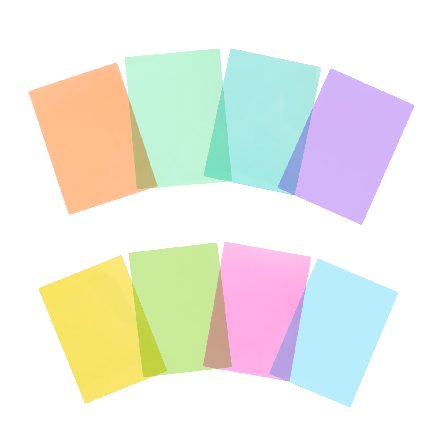Pack of 24 A5 Plain Assorted Coloured Dyslexia Overlay Reading Sheets – PET Material, Rounded Corners