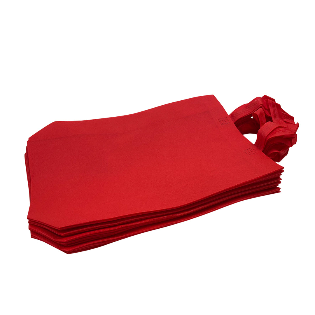 Pack of 50 Red Coloured 30x38x10cm Non-Woven Bags with Handle