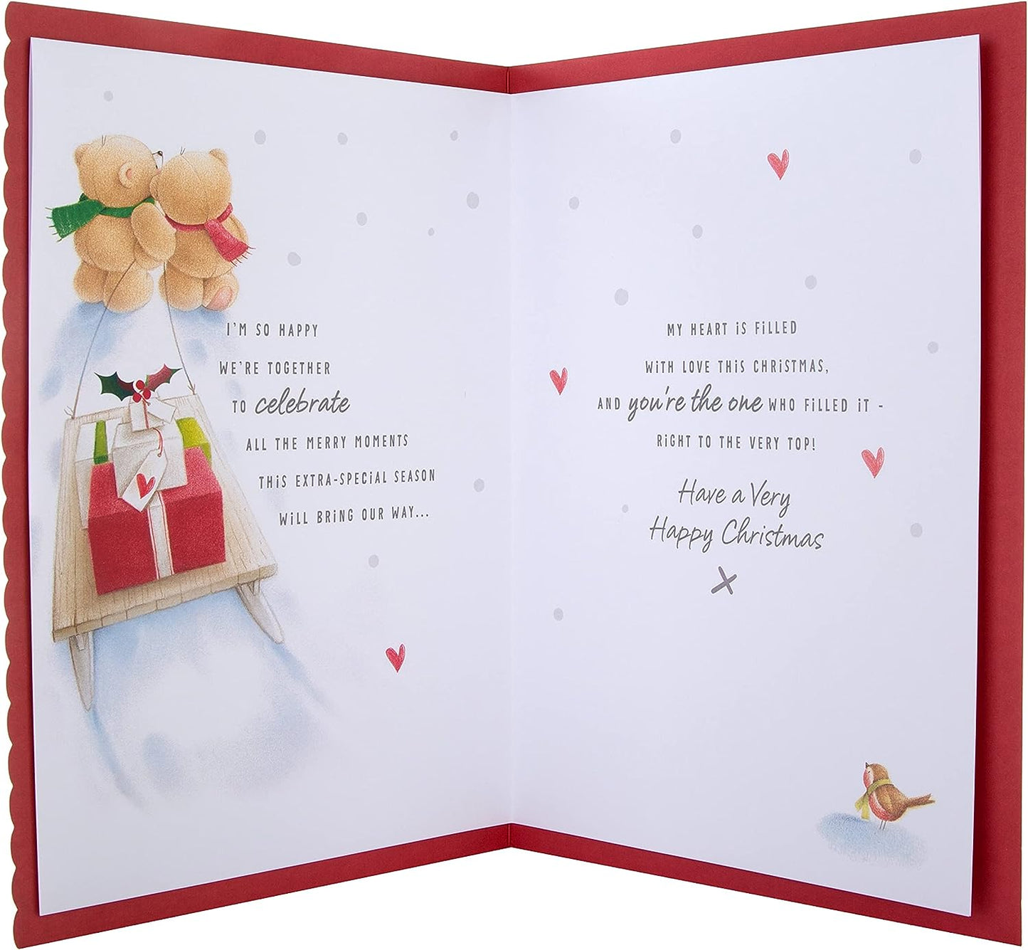 Traditional Heart and Verse Design Girlfriend Boxed Christmas Card
