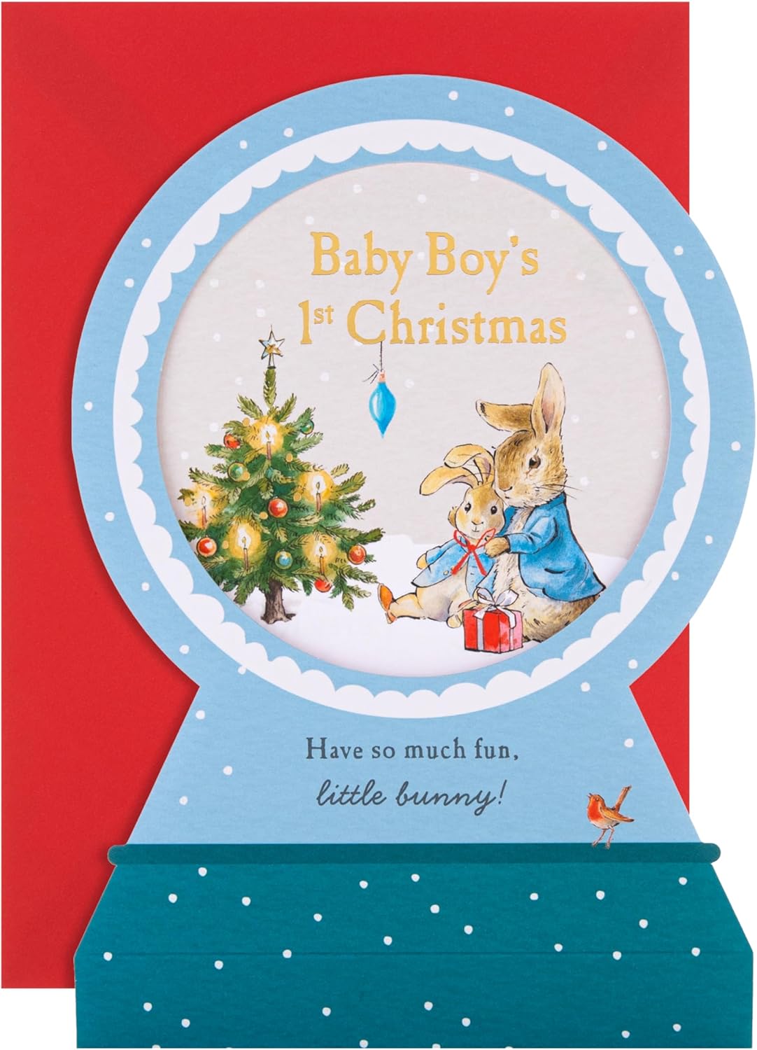 Peter Rabbit Baby Boy's First Christmas Card