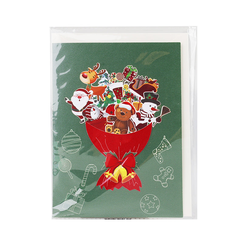 Santa & Holiday Icons Festive 3D Pop Up Christmas Card