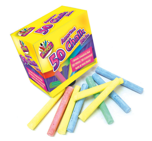 Art Box Chalks - Assorted Colours (Pack of 50)