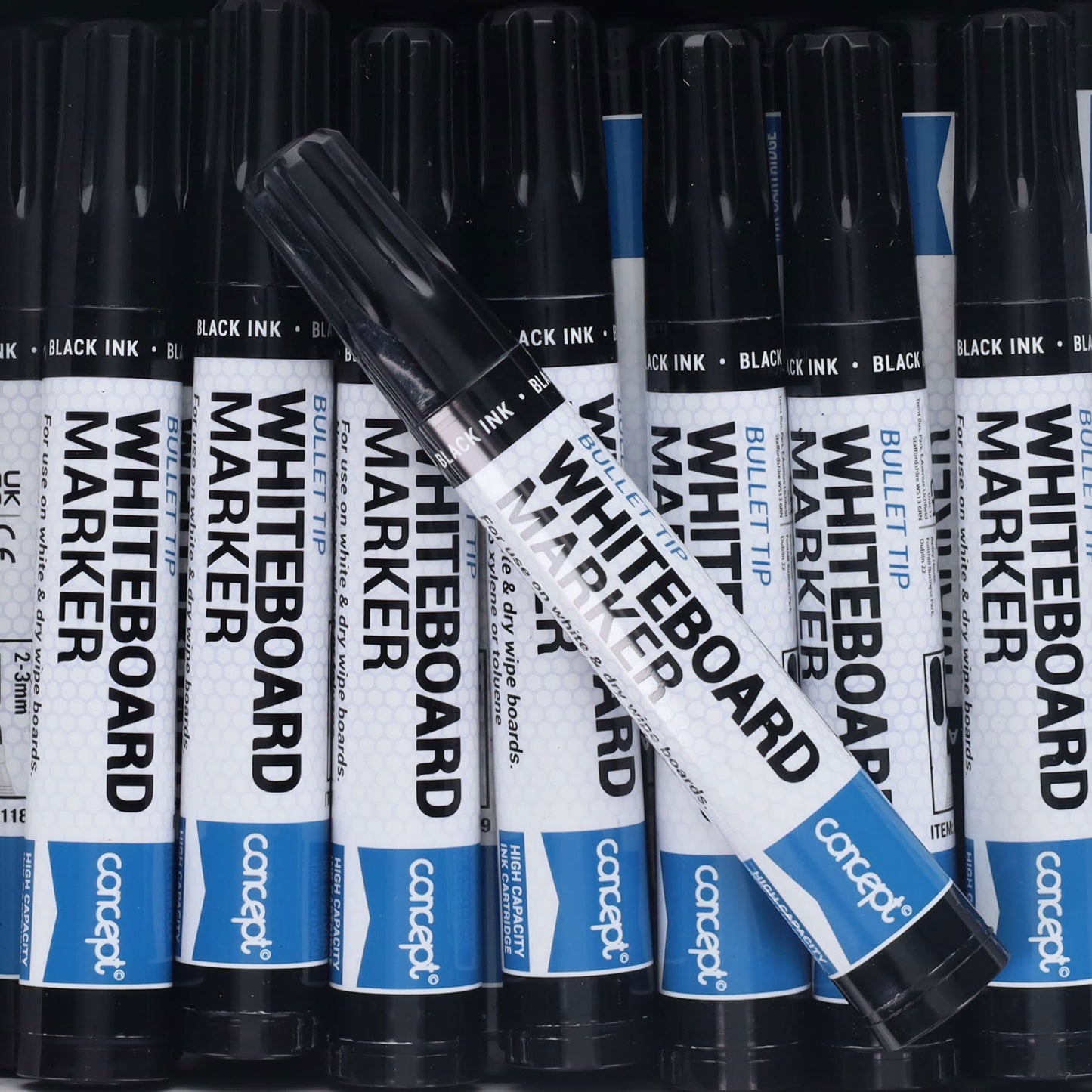 Box of 48 Bullet Tip Black Whiteboard Markers by Concept