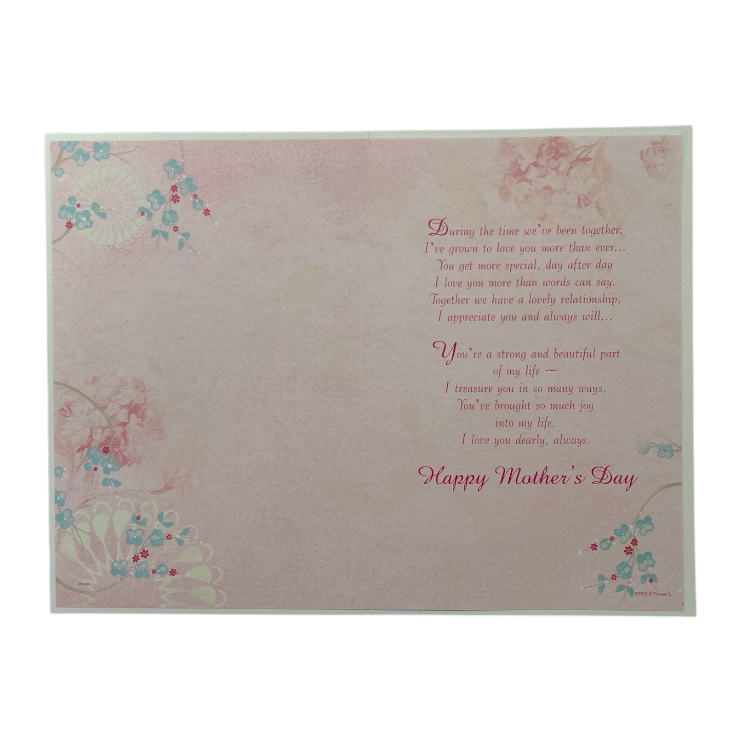 Woman In My Life Pastel Colored Floral design Mother's Day Card