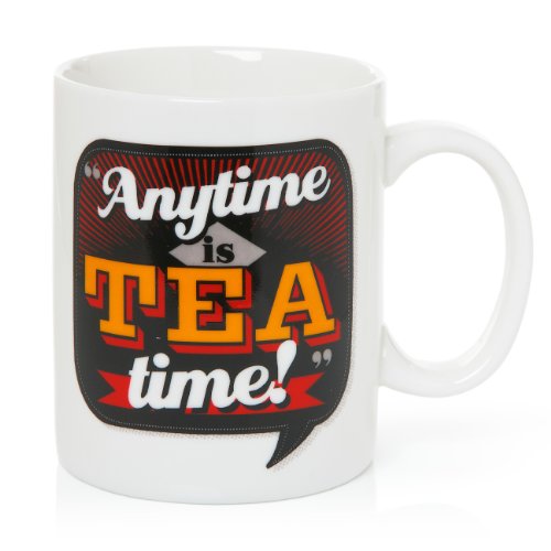 Back Chat 13 fl oz 369 ml Anytime is Tea Time Ceramic Mug 