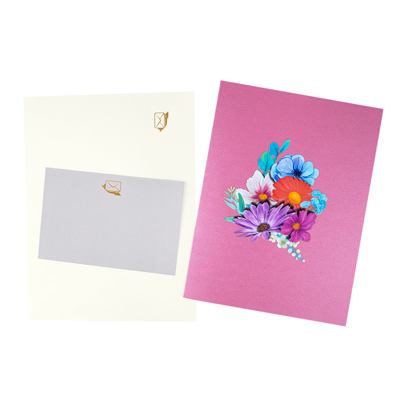 Graceful Galsang Flower Elegant 3D Pop Up Greeting Card