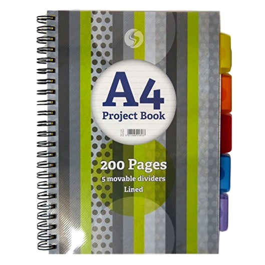 Silvine A4 5 Part Project Divider Book